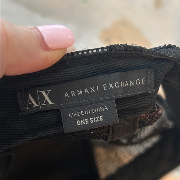 Vintage Armani Exchange Dark grey chain print trucker hat - Picture 2 of 6